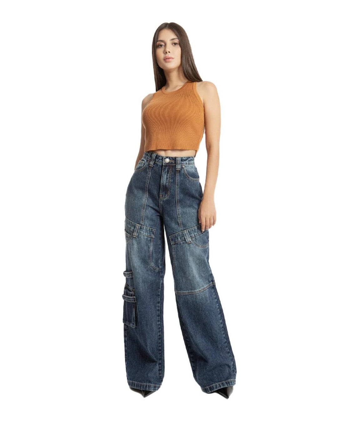 PANTALÓN DE MEZCLILLA TIPO CARGO BALAM BL6734