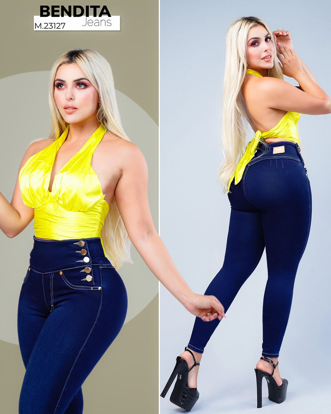 PANTALÓN DE MEZCLILLA STRETSH CORTE COLOMBIANO