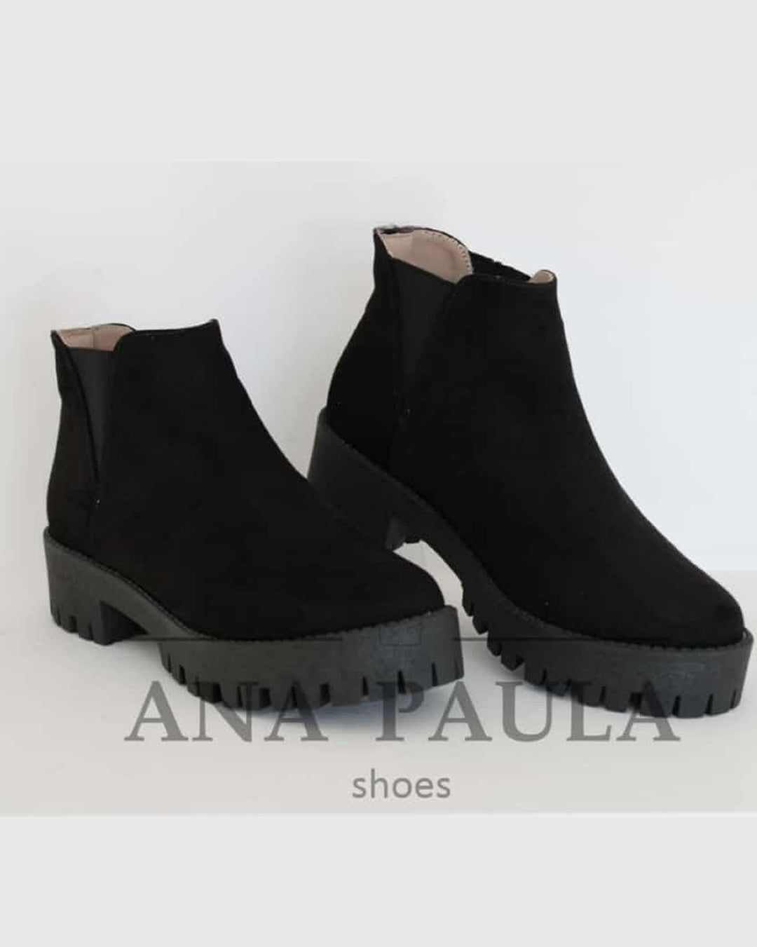 BOTINES DE GAMUZA NEGRO BO-5110