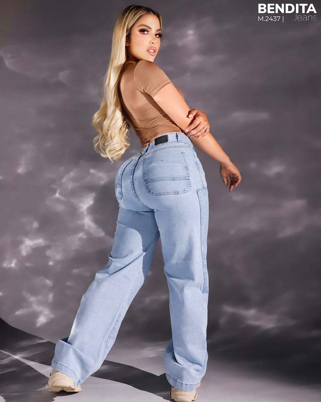 PANTALÓN DE MEZCLILLA STRETSH TIPO CARGO CLARITO