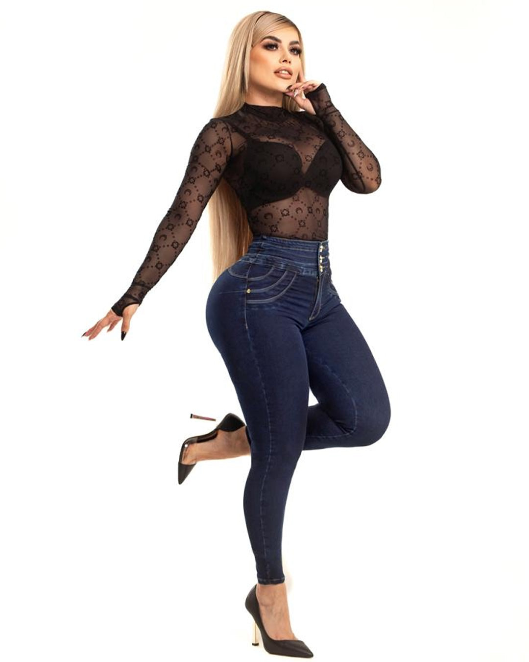 PANTALON DE MEZCLILLA STRETSH CORTE COLOMBIANO