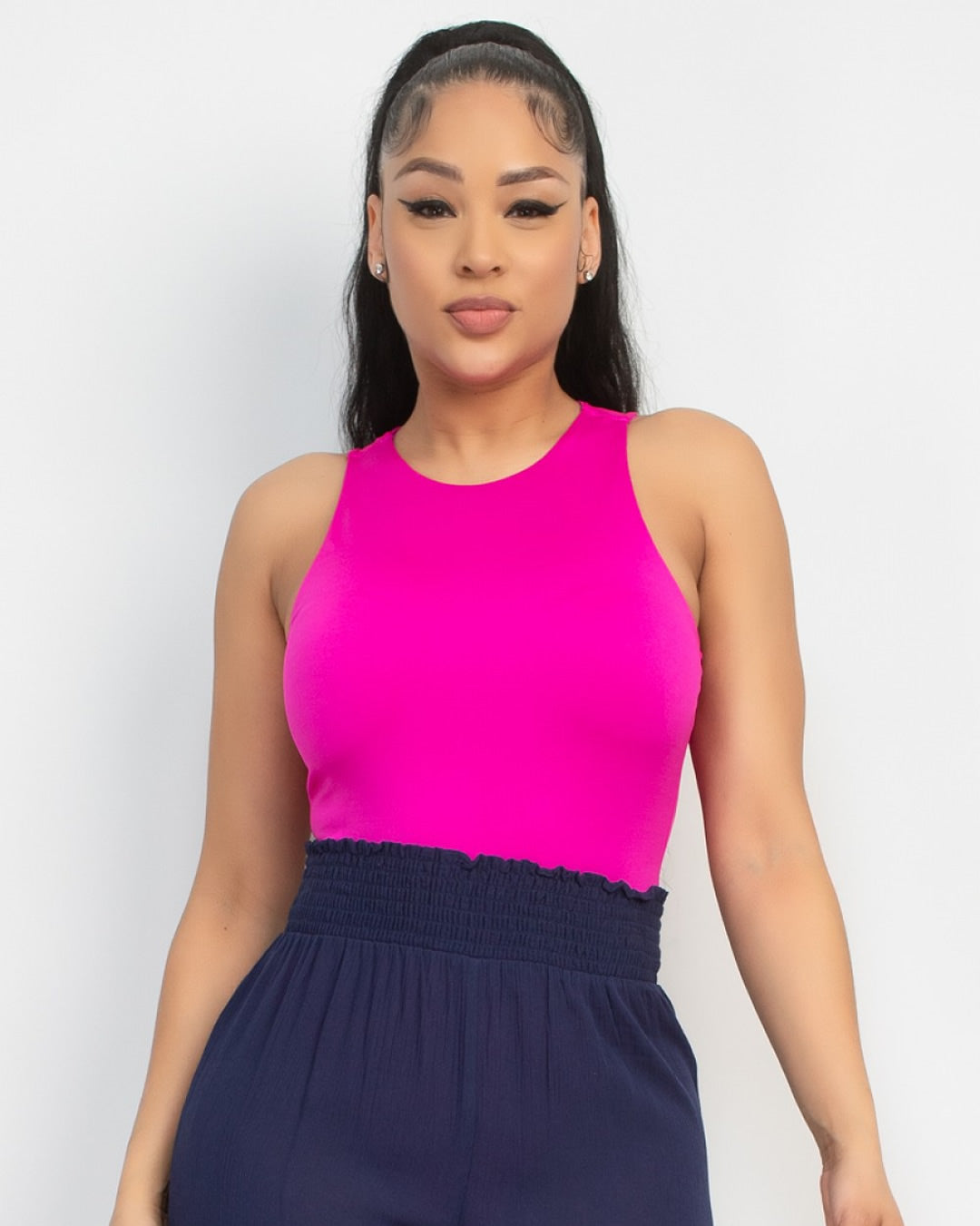 PANTIBLUSA DE LICRA SIN MANGAS ROSA