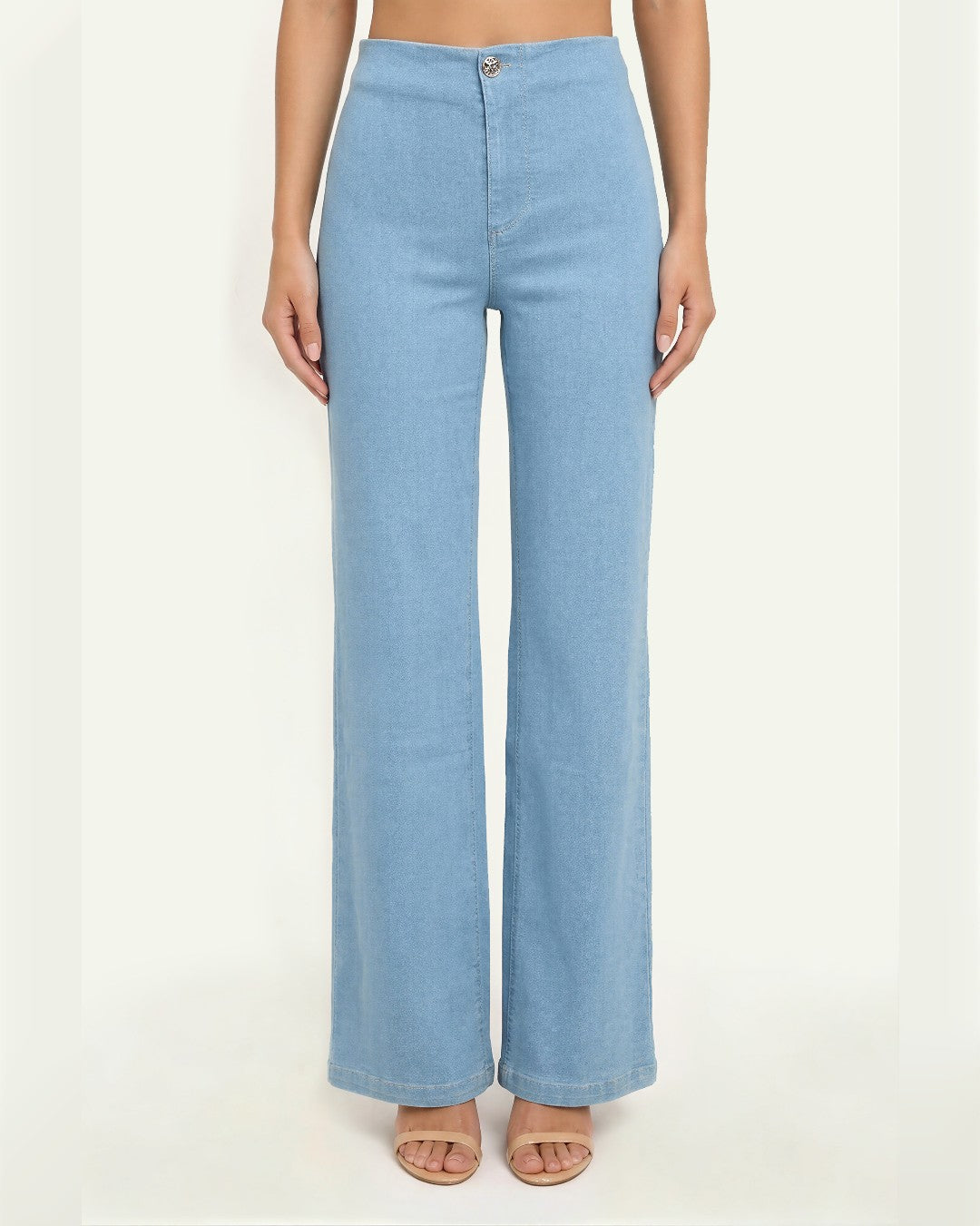 HMP41075 PANTALÓN DE MEZCLILLA STRETCH TIRO ALTO, UN SÓLO BOTÓN HMP41075