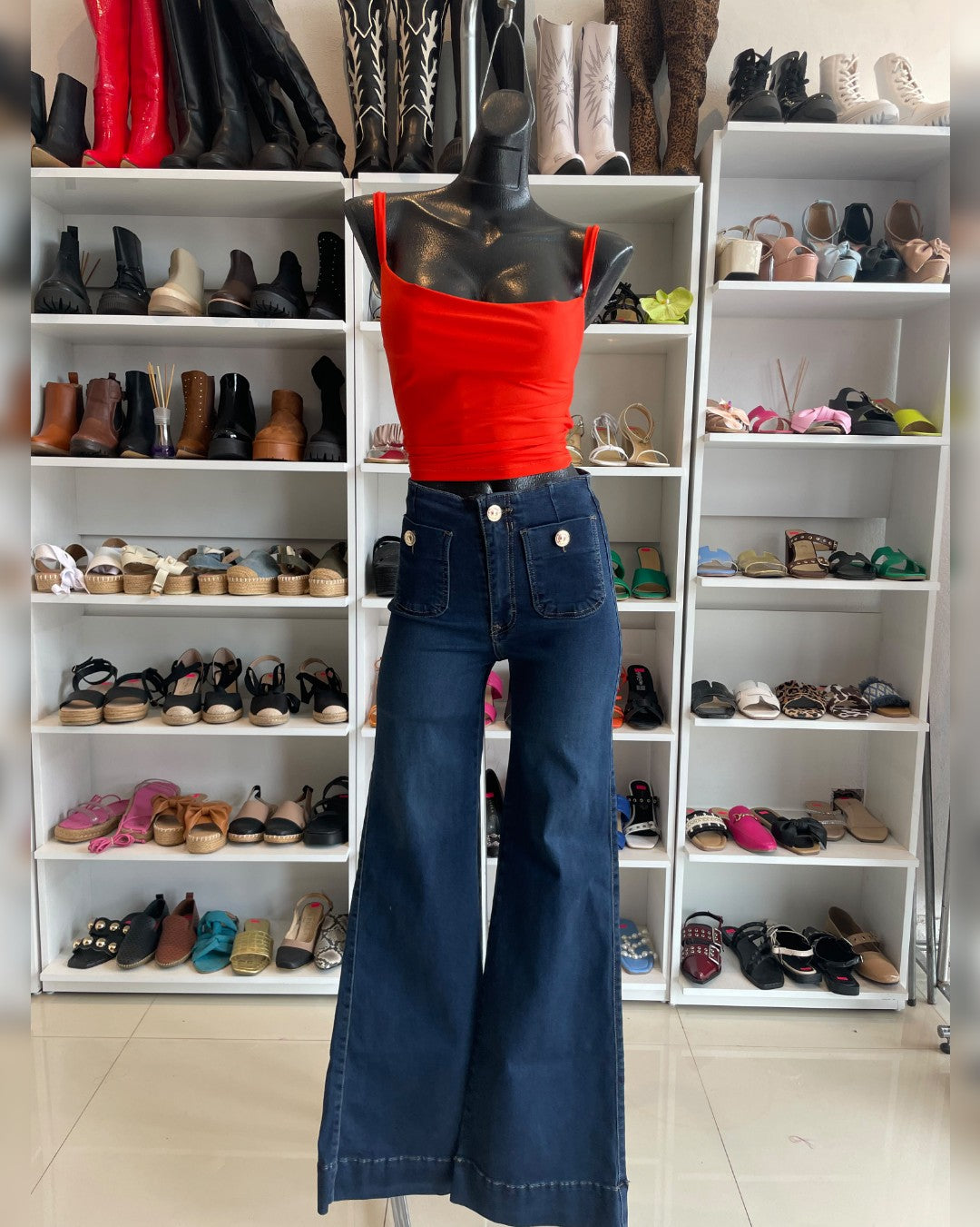 S0314 BLUSA DE LICRA CON TIRANTES COLOR NARANJA