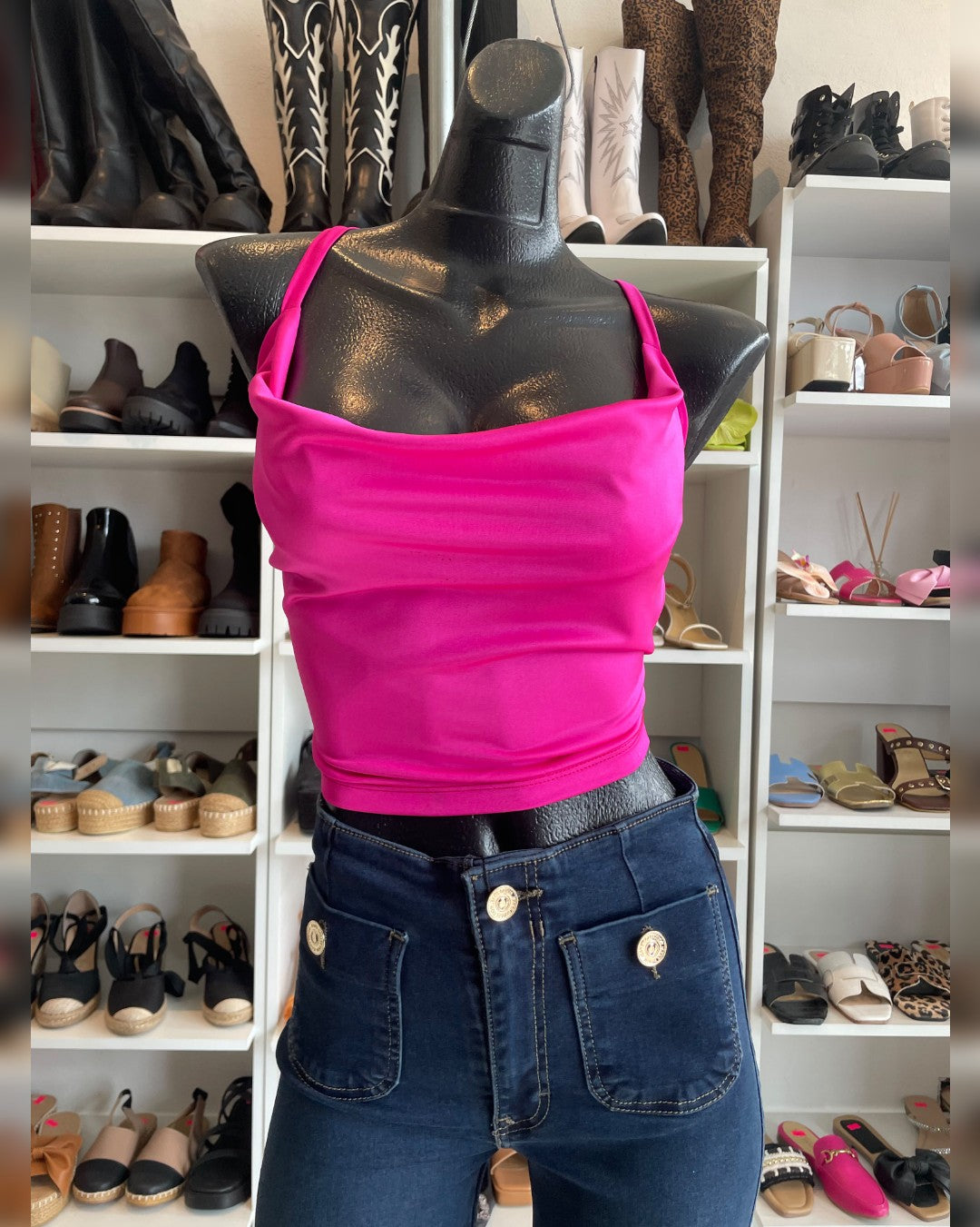 S0303 BLUSA DE TIRANTES COLOR FIUSHA DE LICRA