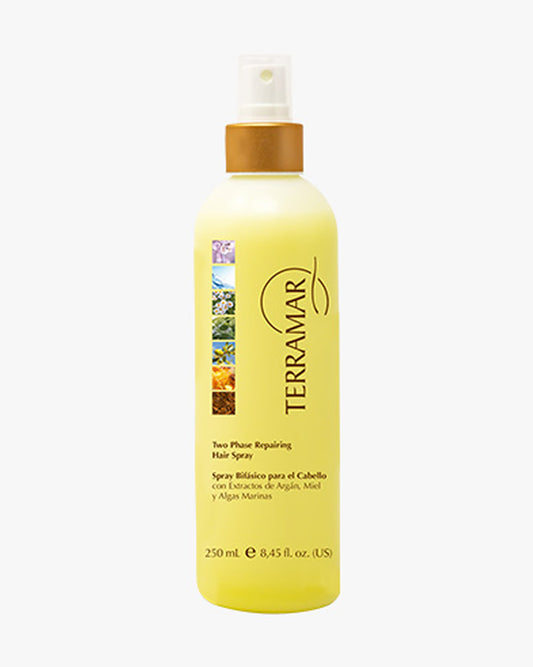 SPRAY BIFÁSICO PARA EL CABELLO CON EXTRACTOS DE ARGÁN, MIEL Y ALGAS MARINAS TERRAMAR  DE 250 ML.