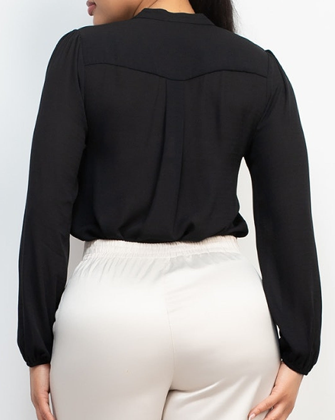 BLUSA CAMISERA DE CHIFON TRANSPARENTE