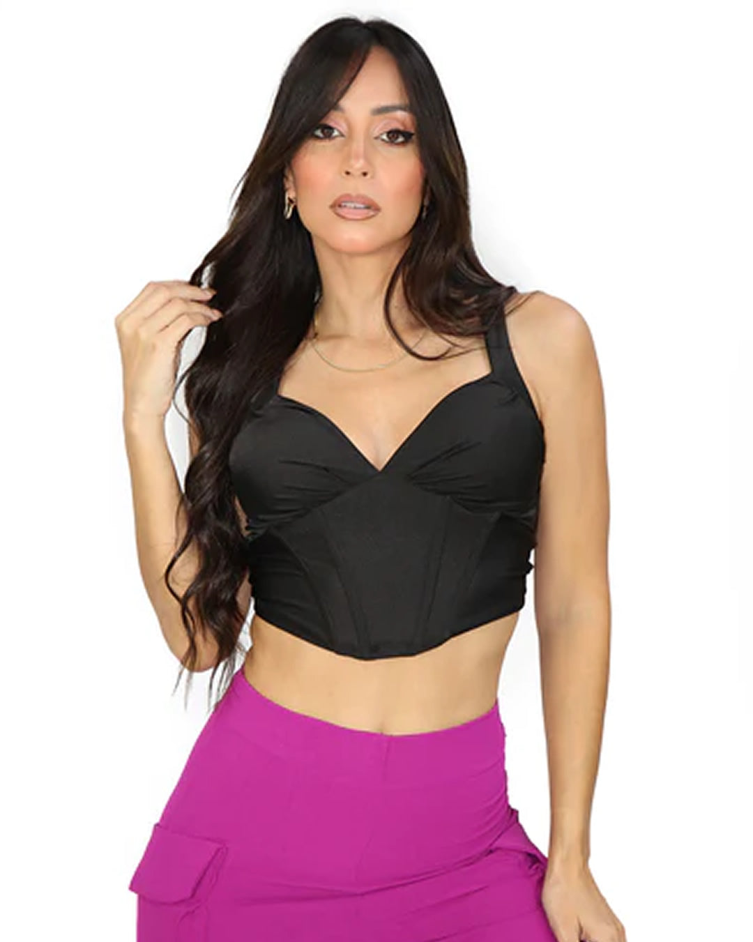 BLUSA TIPO CORSET DE TIRANTE GRUESO AJUSTABLE IT92528