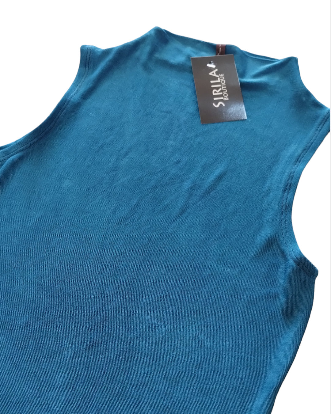 BLUSA CUELLO ALTO SI MANGA DE LICRA SUPER STRETSH