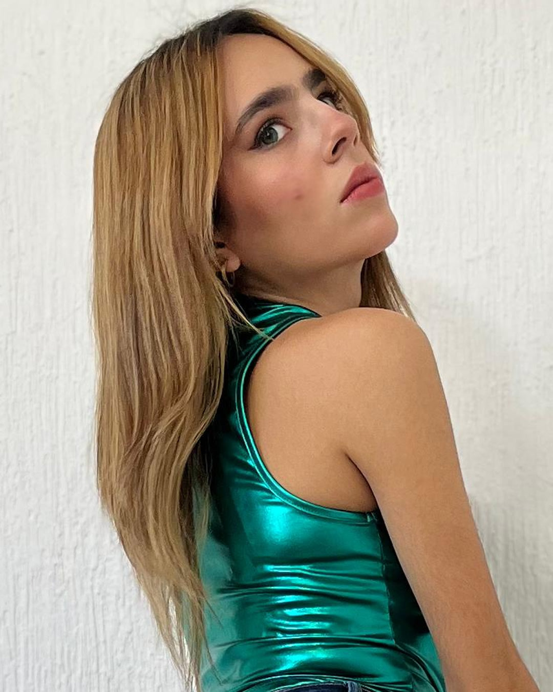 BLUSA METALIZADA VERDE