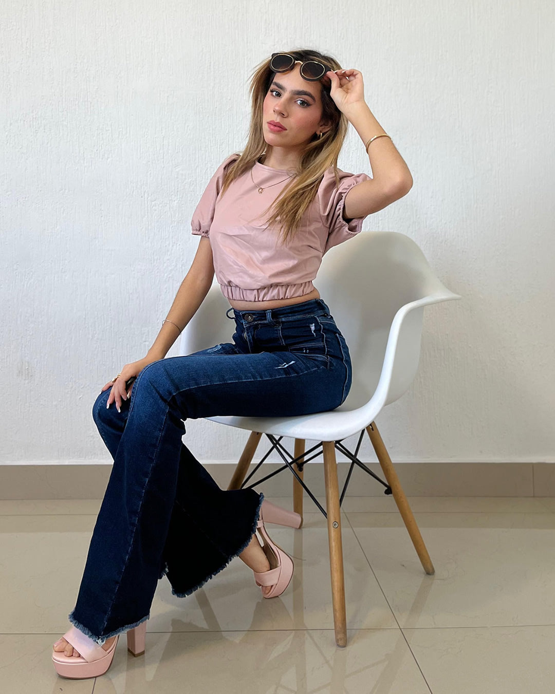 BLUSA DE VINIPIEL ROSA