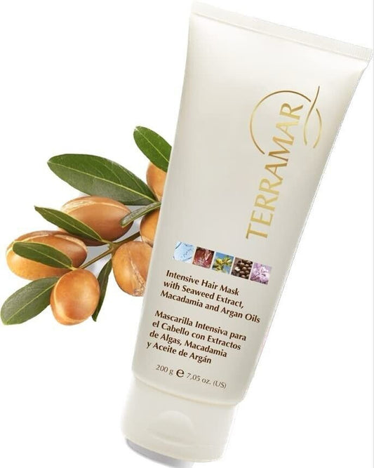 MASCARILLA INTENSIVA PARA EL CABELLO CON EXTRACTOS DE ALGAS, MACADAMIA Y ACEITE DE ARGAN, TERRAMAR DE 200 G.