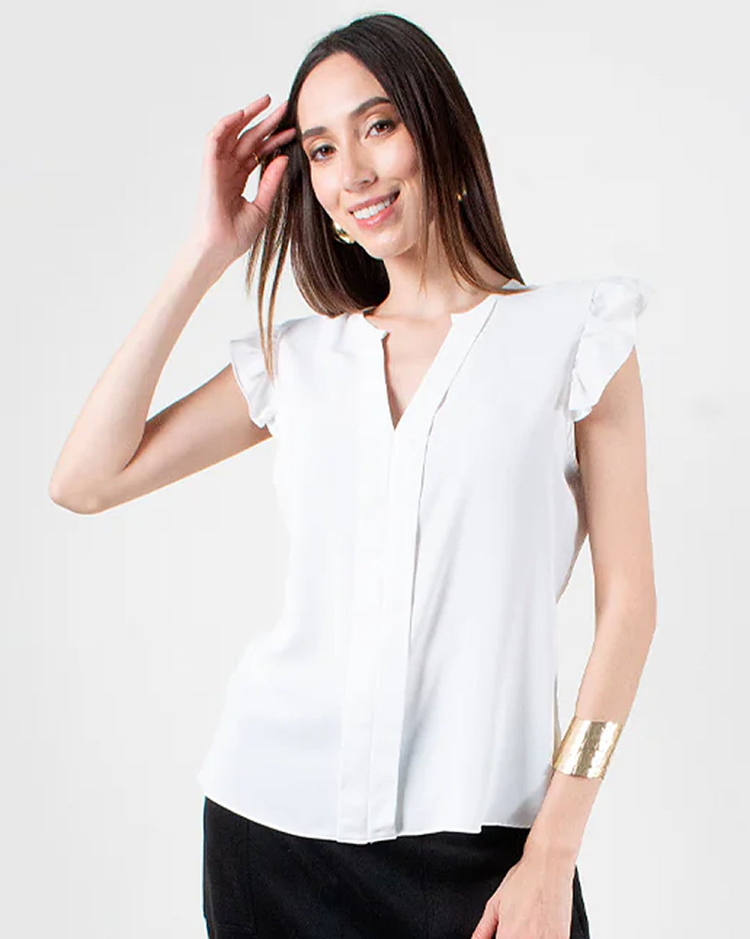 BLUSA DE CHIFON CON MANGA MARIPOSA TB8470