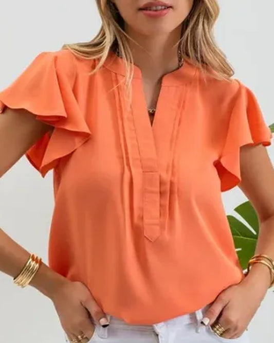 BLUSA DE CHIFON COLOR CORAL