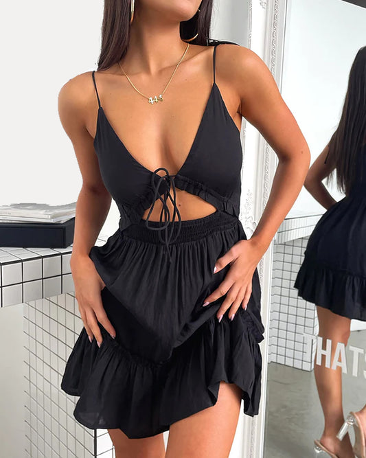 VESTIDO NEGRO CON ABERTURA