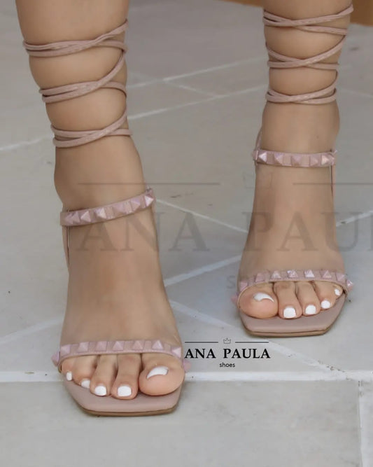 ZAPATILLAS DE TACÓN DE AGUJA CON ALPARGATA NUDE