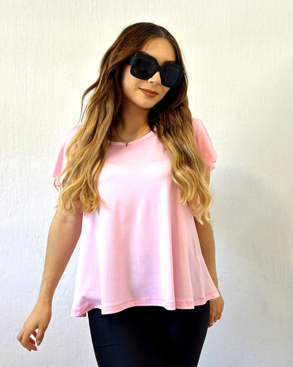 S0252 BLUSA MANGA MARIPOSA COLOR ROSA BABY