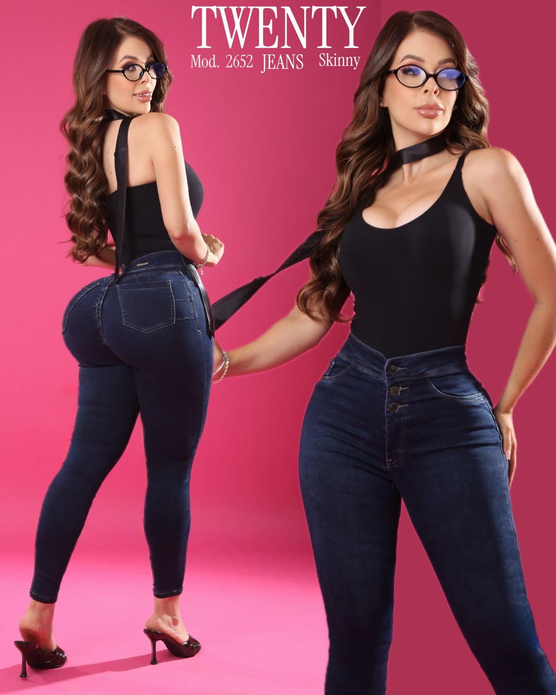 2652 TWENTY PANTALÓN DE MEZCLILLA, LEVANTA POMPIS, CON BOLSAS