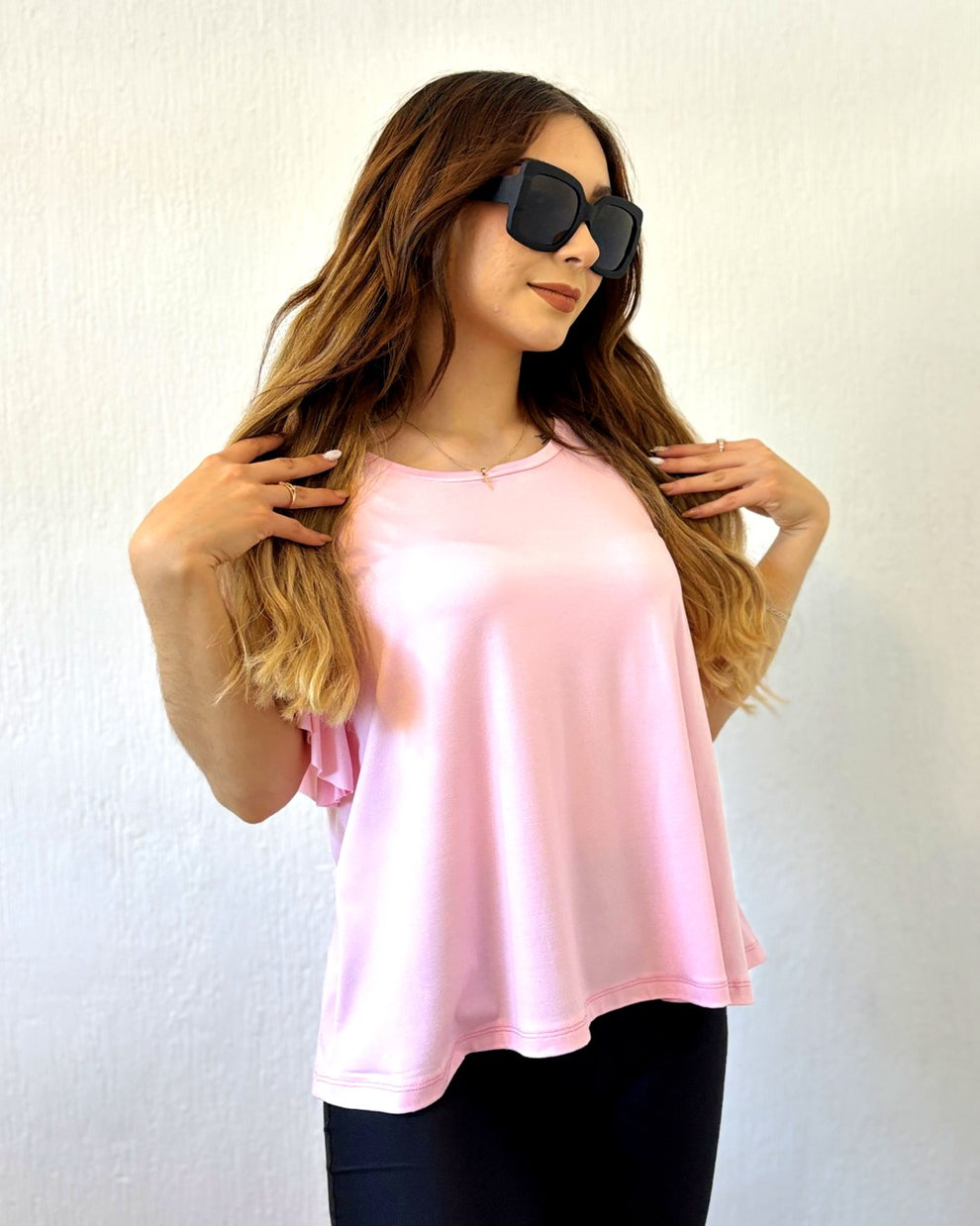 S0252 BLUSA MANGA MARIPOSA COLOR ROSA BABY