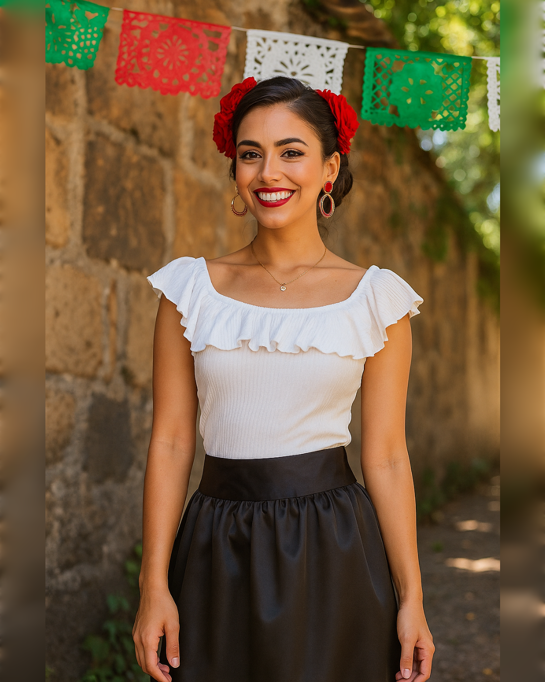 BLUSA BLANCA CAMPESINA IDEALE PARA LA NOCHE MEXICANA