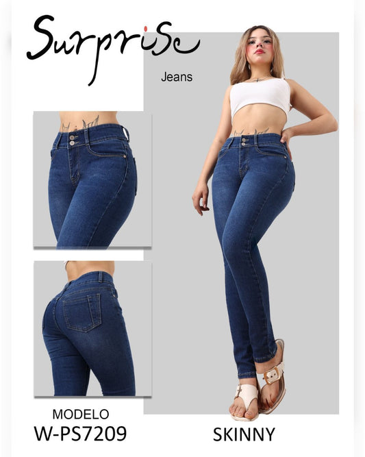 W-PS7209 SURPRISE PANTALÓN SKINNY DE MEZCLILLA CON BOLSAS TRASERAS