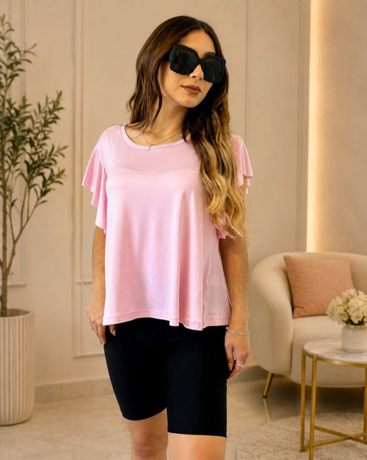 S0252 BLUSA MANGA MARIPOSA COLOR ROSA BABY