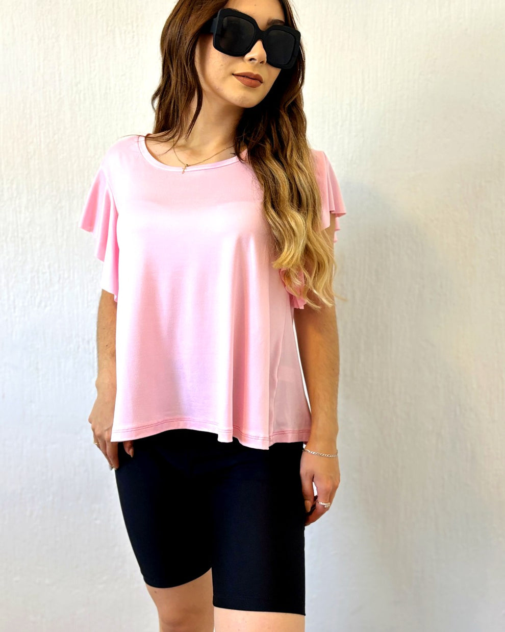 S0252 BLUSA MANGA MARIPOSA COLOR ROSA BABY