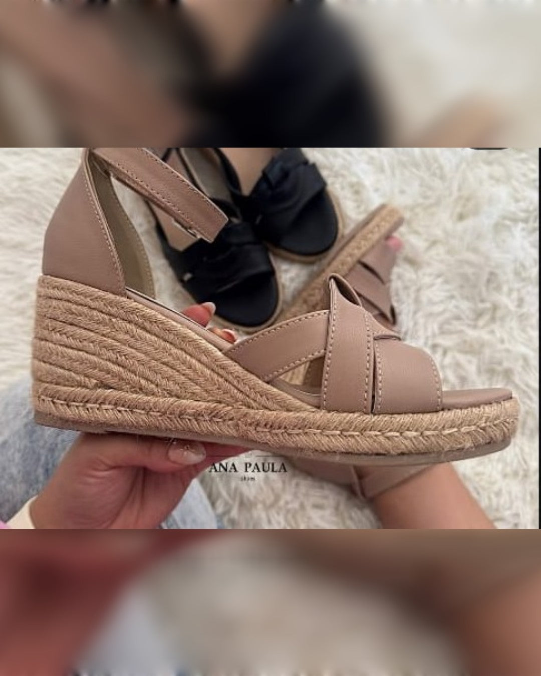 PLATAFORMAS DE YUTE EN COLOR NUDE CON PULSERA