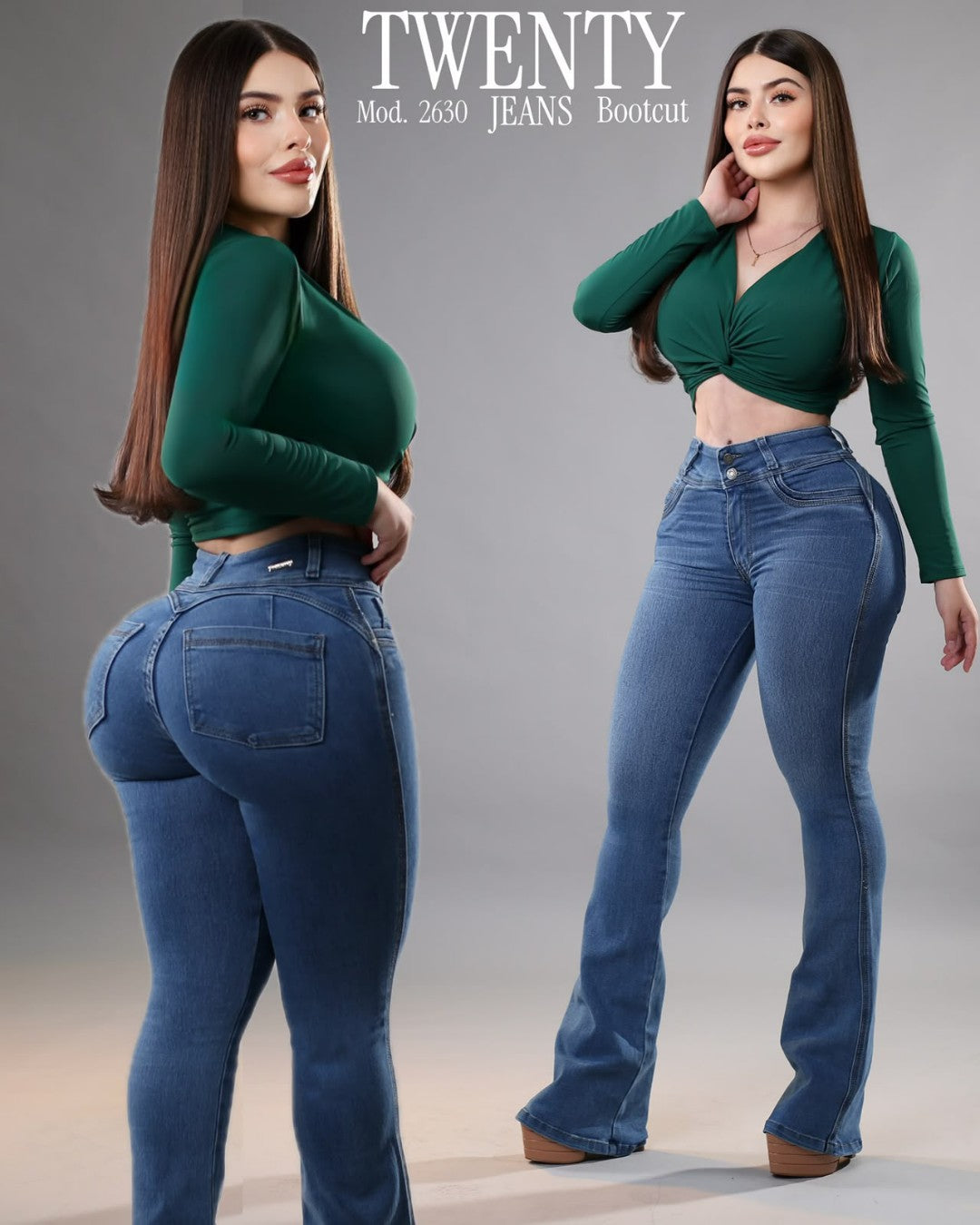 2630 TWENTY PANTALÓN DE MEZCLILLA BOOTCUT CON BOLSAS