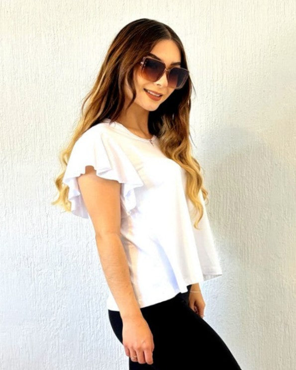 S0253 BLUSA MANGA MARIPOSA COLOR BLANCO