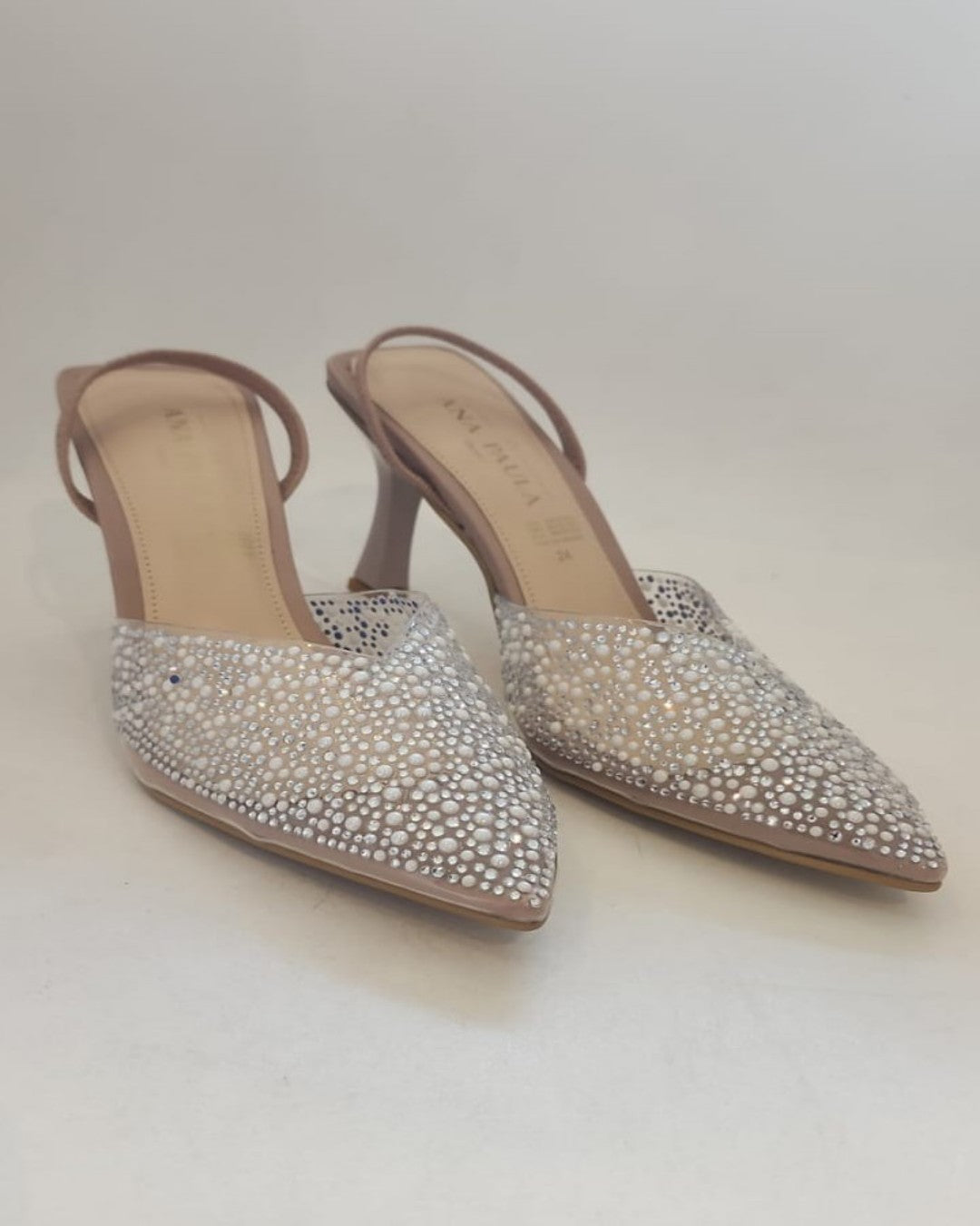 ZAPATILLAS DE MICA CON PERLAS Y BRILLOS