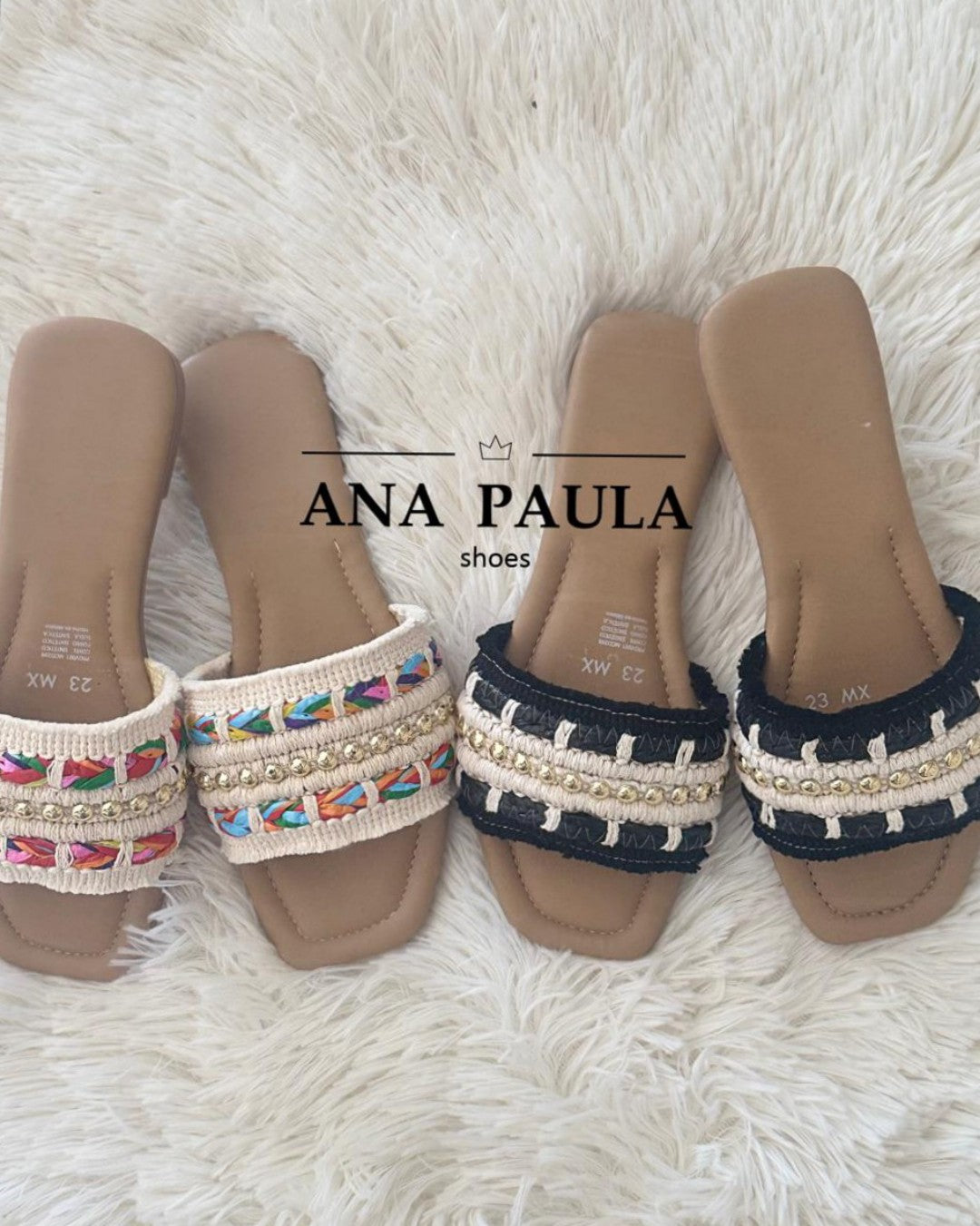 SAN-5031 SANDALIAS TEJIDAS COLOR NEGRO CON APLICACIONES DORADAS