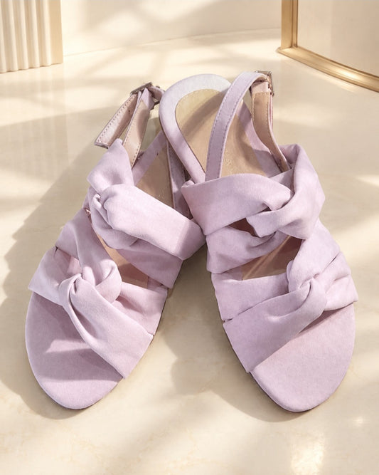 HUARACHES ROSAS DE DOS NUDOS GAMUZA