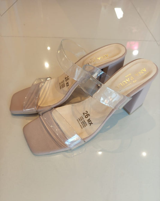 ZAPATILLAS NUDE CON DOS CHINELAS TRANSPARENTES