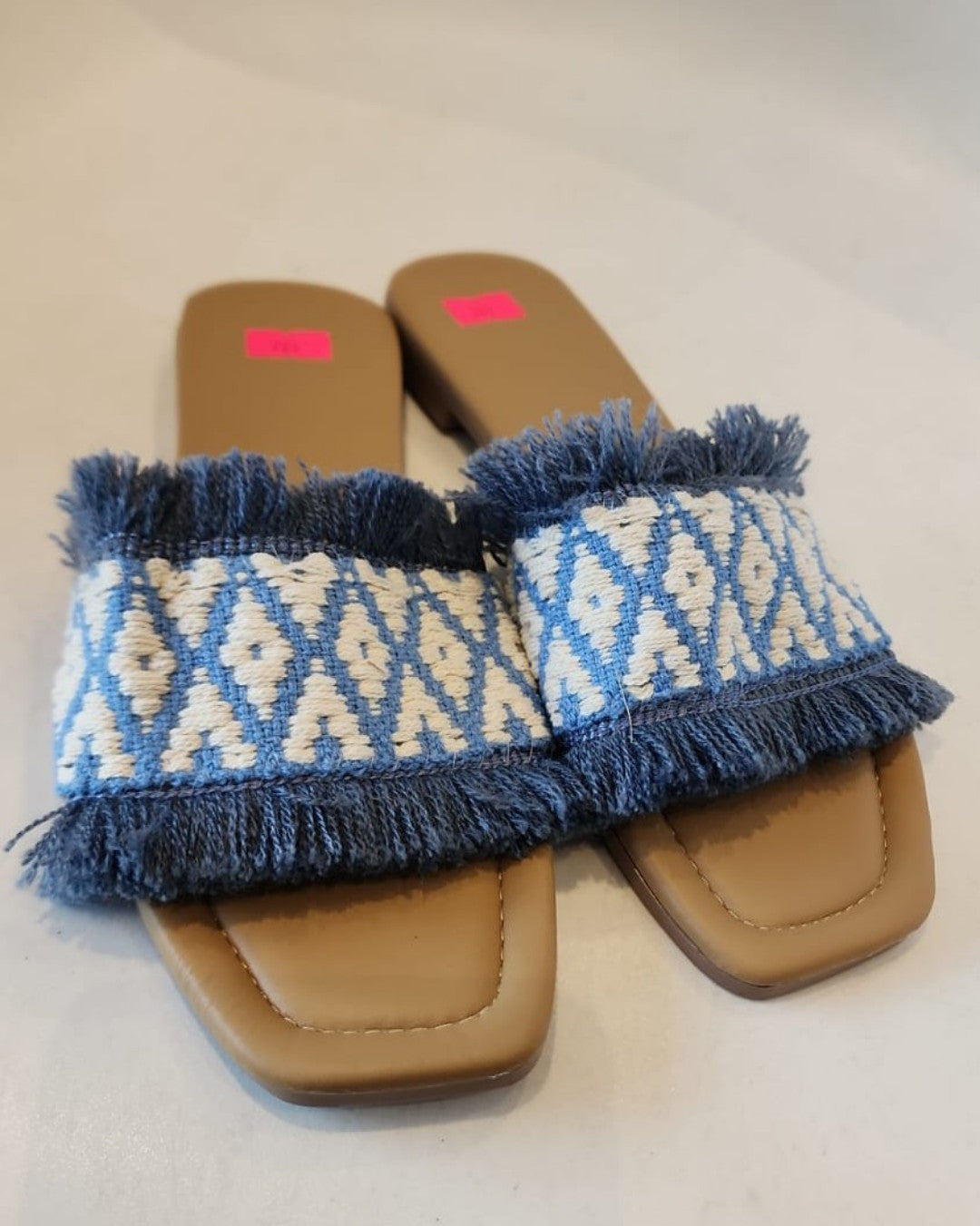 SAN-5030 SANDALIAS DE PISO, TEJIDAS, AZUL CON BLANCO, MODELO YULIANA